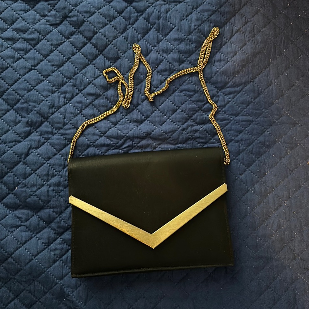 Black with gold trim evening purse